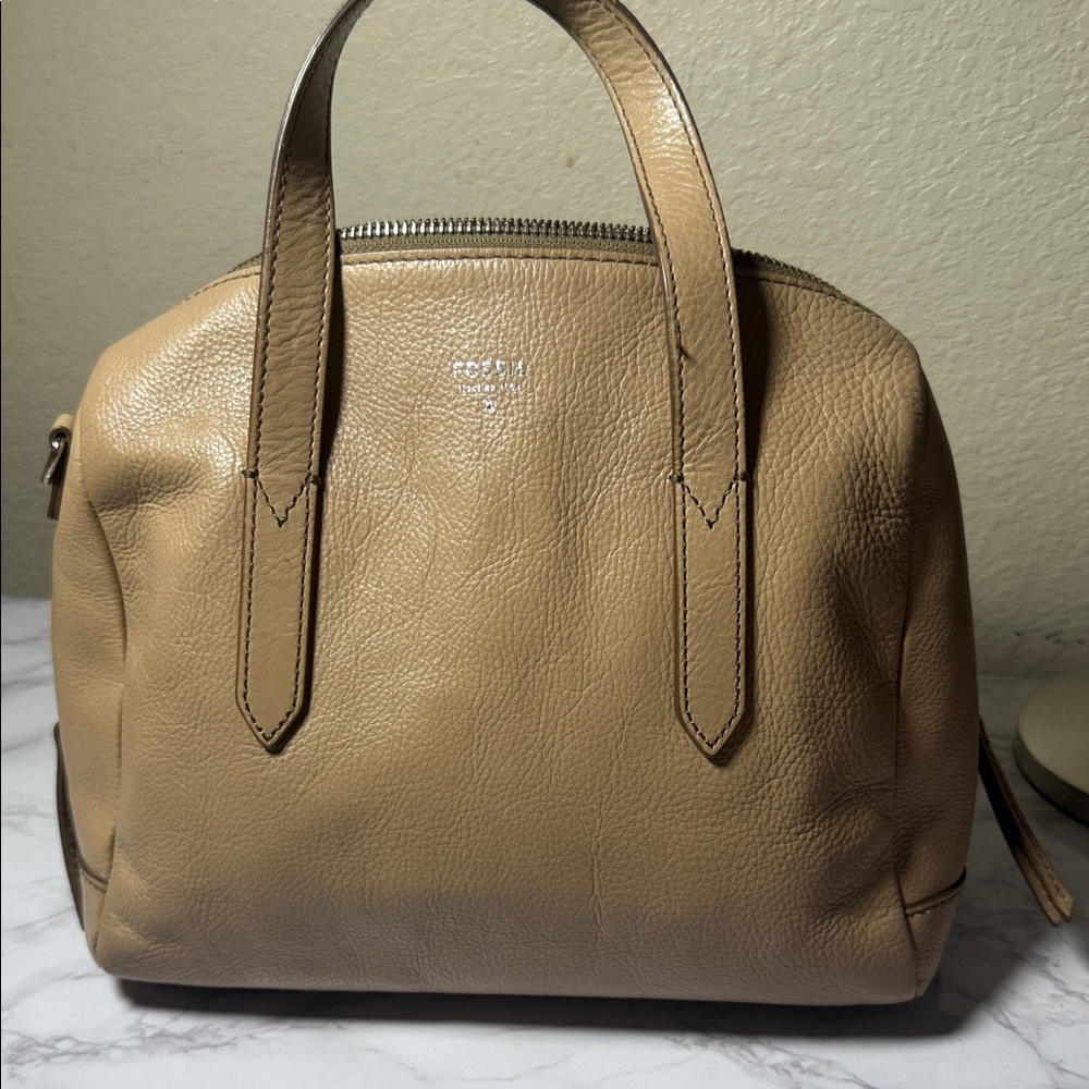 Fossil Tan Leather Satchel